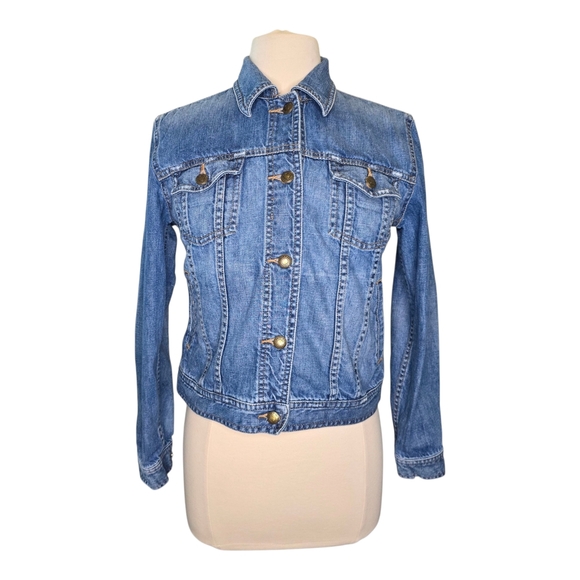 Lauren Jeans Co Ralph Laurem Denim Jacket Size Medium Button Front Medium Wash - Picture 1 of 11